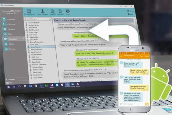 آموزش انتقال ساده و یکپارچه متن و محتوا بین گوشی اندرویدی و پی سی با نرم افزار Droid Transfer